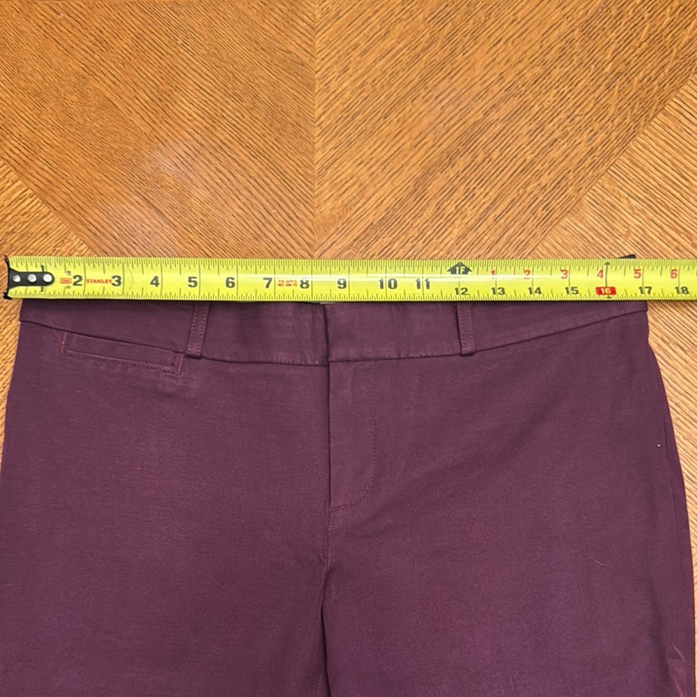 Banana Republic Burgundy Crop Sloan Fit Pants Size 8 - Picture 8 of 8